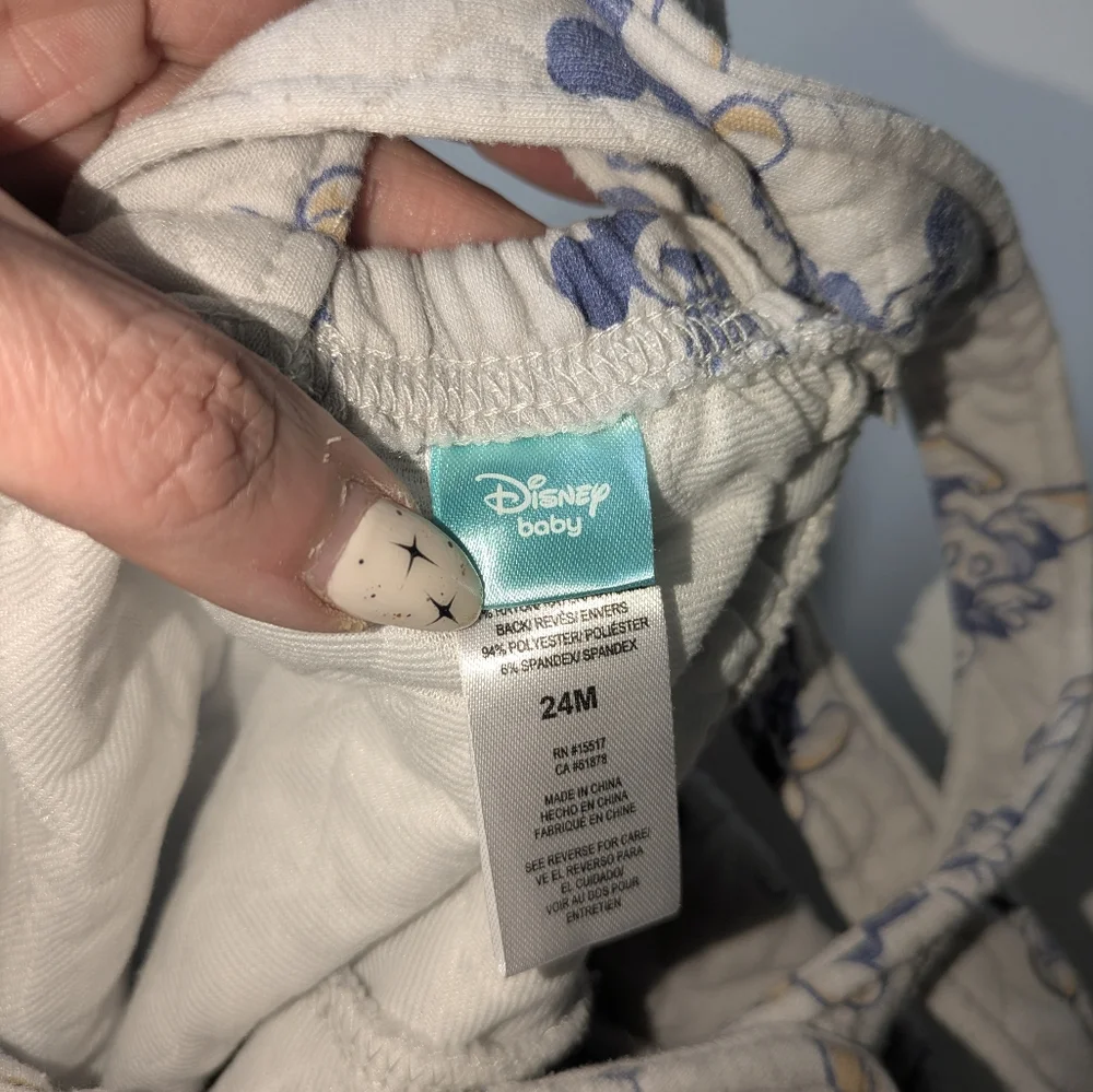 Disney Baby Blue and White Overalls 24 Months